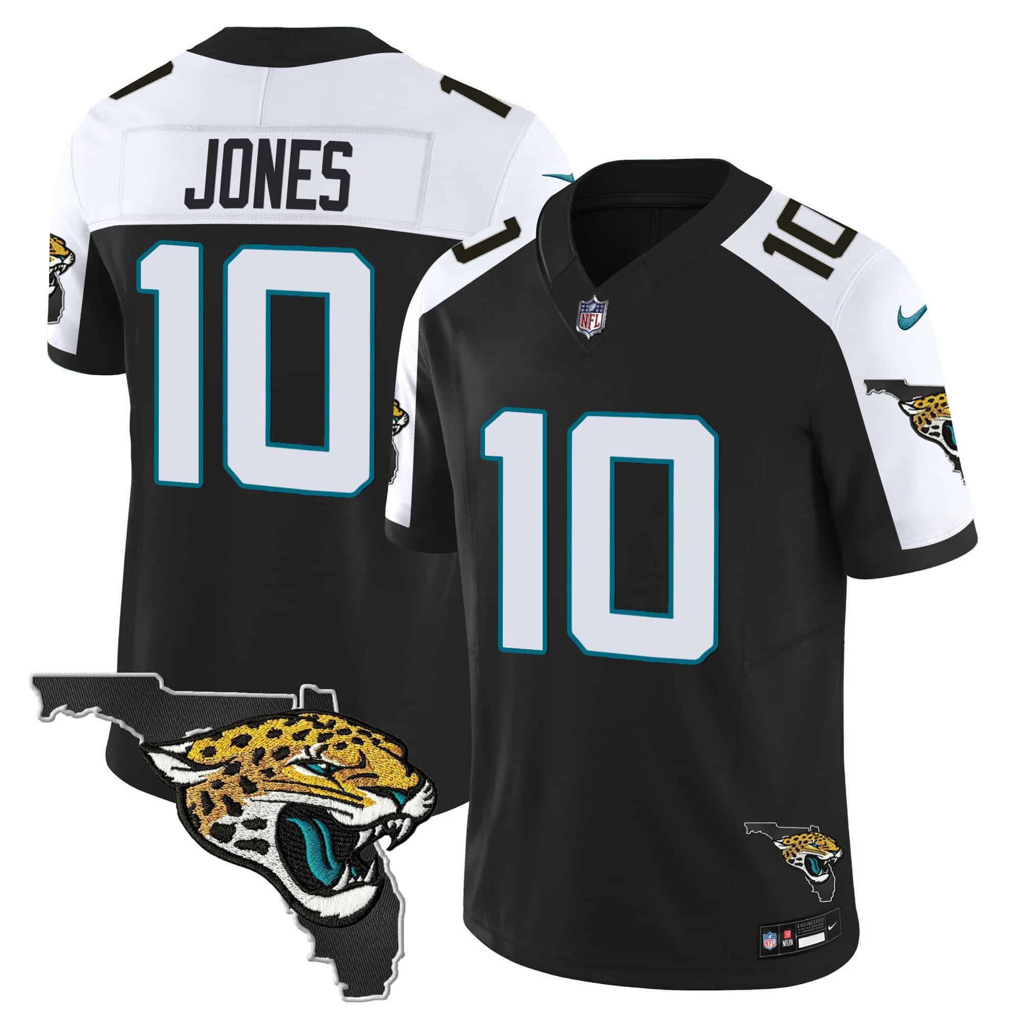 Men Jacksonville Jaguars #10 Jones Black 2024 Nike Florida Patch Vapor NFL Jersey->indianapolis colts->NFL Jersey